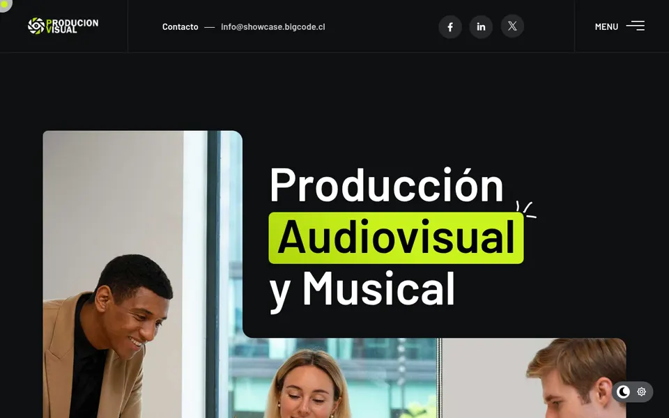 Maqueta Productora audiovisual, de Bigcode